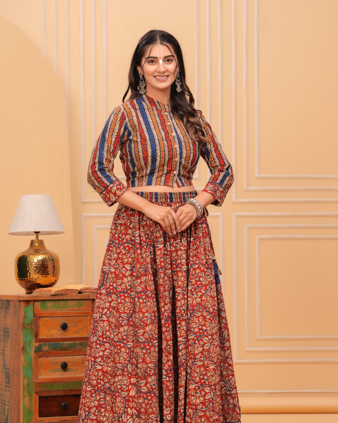 Red and Blue Gopi Dress