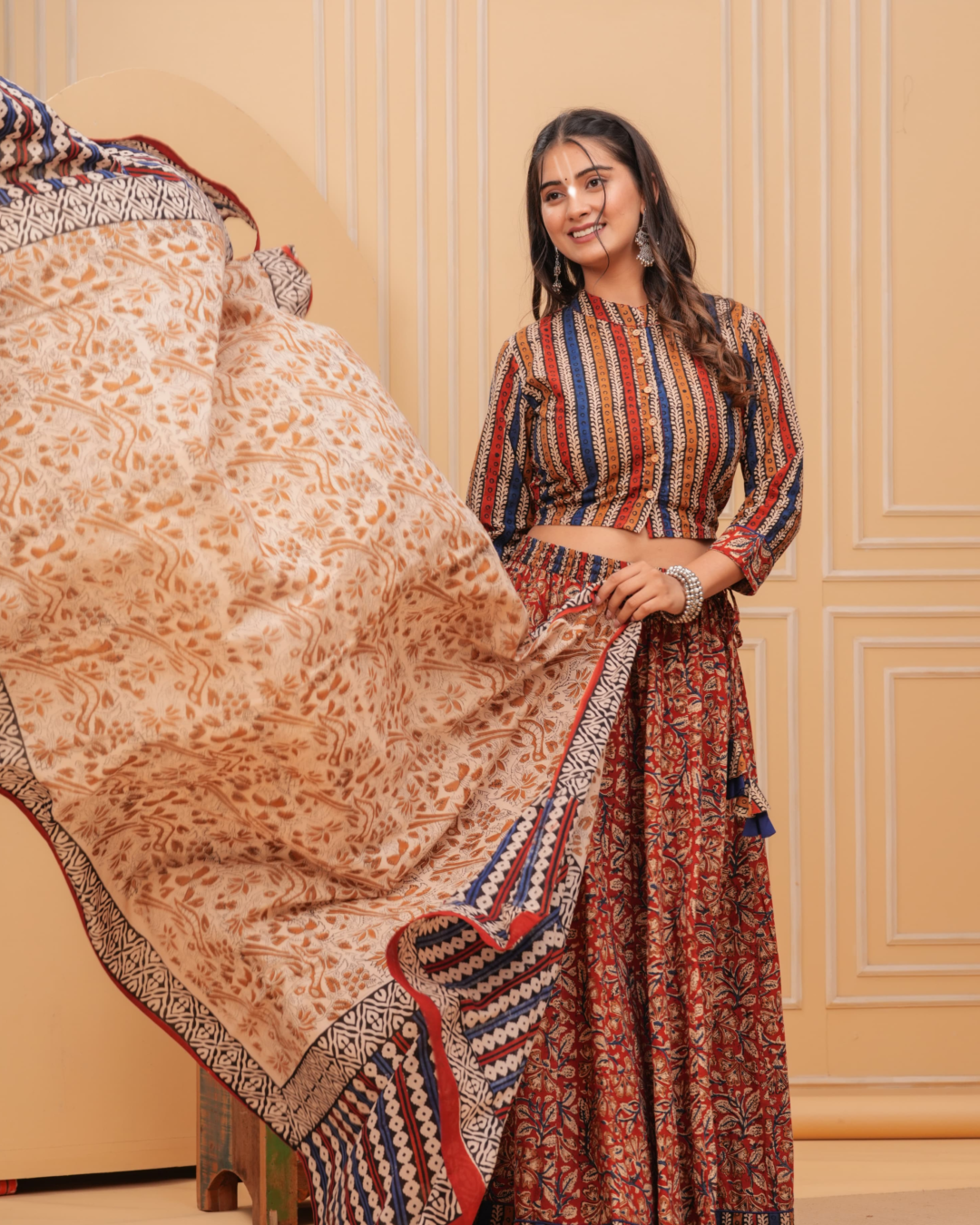 Red and Blue Gopi Dress