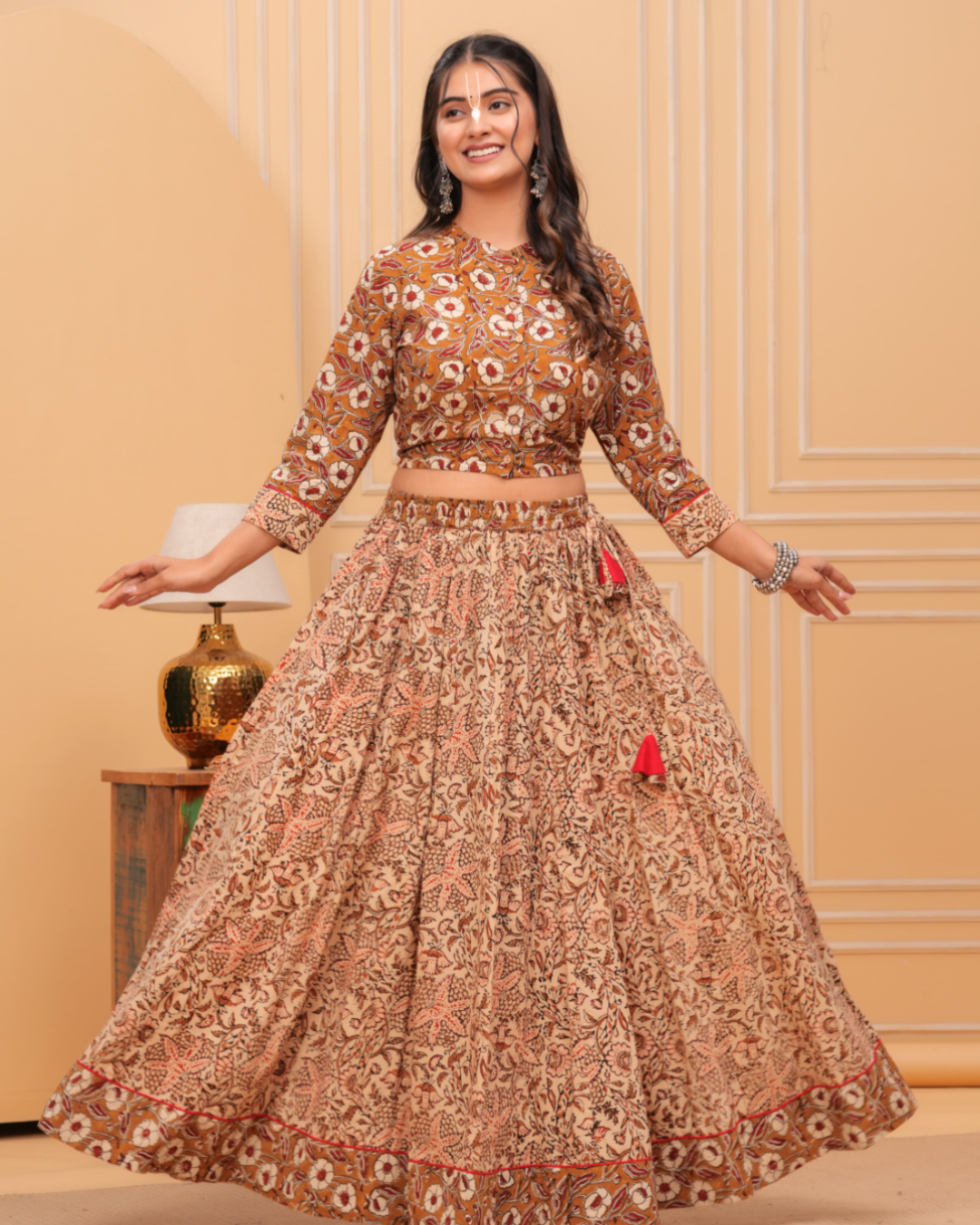 Brown Colour Gopi Dress