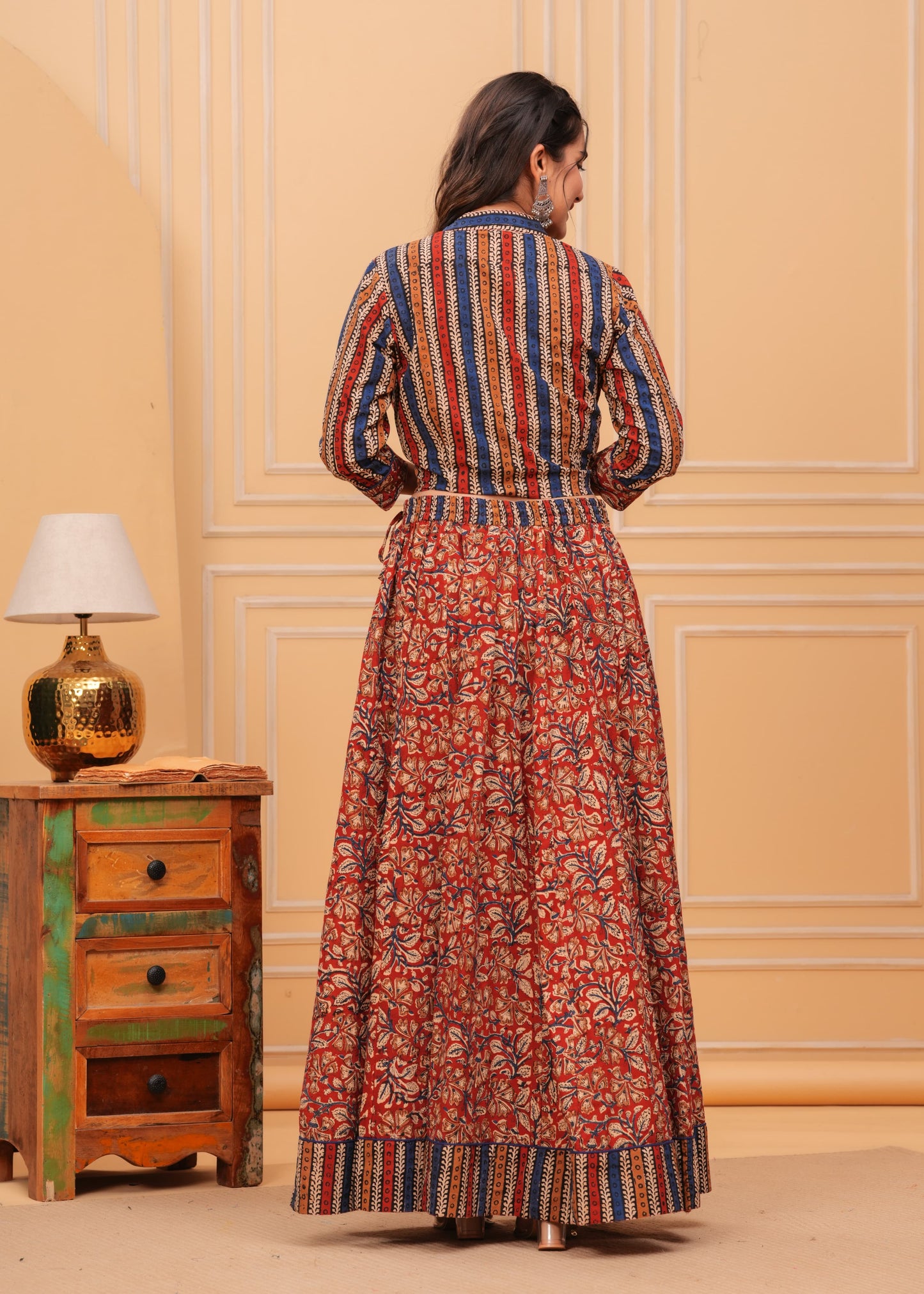 Red and Blue Gopi Dress