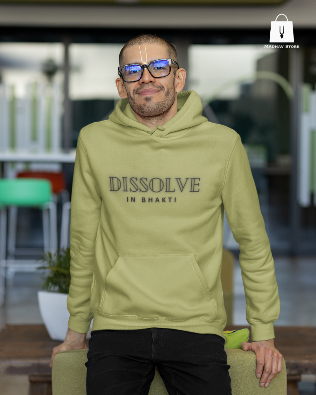 Dissolve in Bhakti | Premium Cotton Hoodie for Men