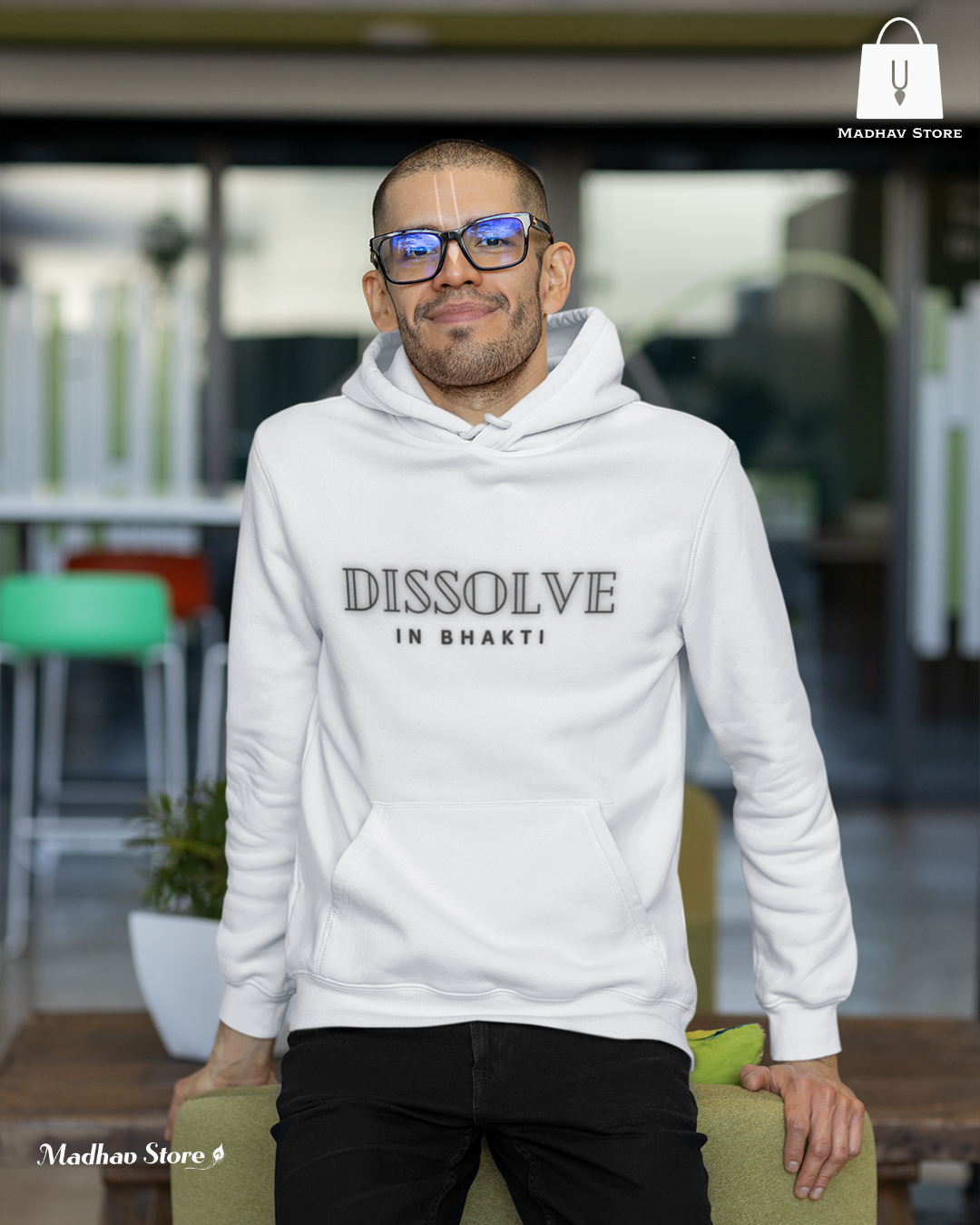 Dissolve in Bhakti | Premium Cotton Hoodie for Men