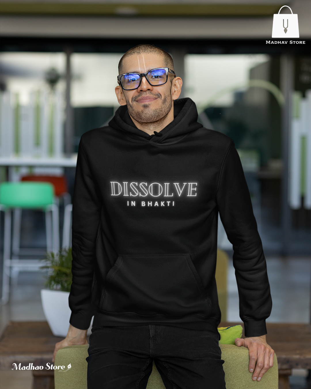 Dissolve in Bhakti | Premium Cotton Hoodie for Men