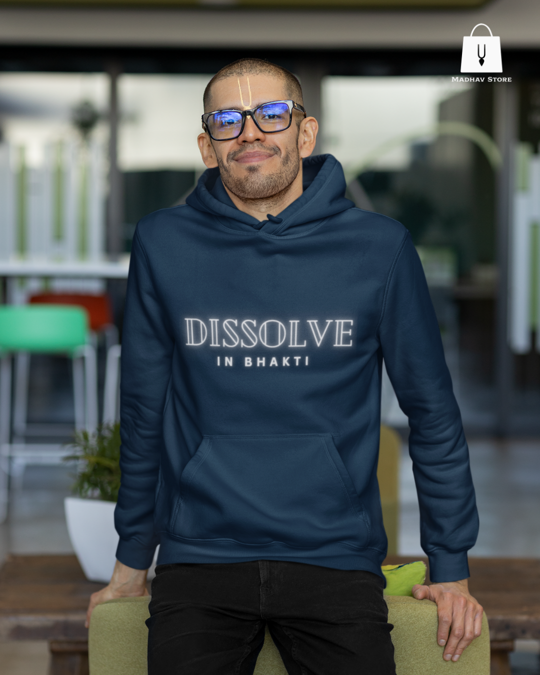 Dissolve in Bhakti | Premium Cotton Hoodie for Men
