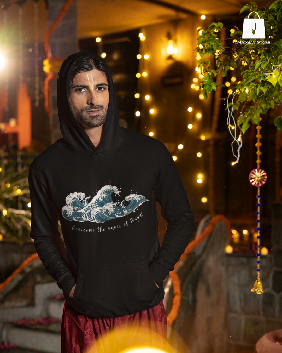 Overcome the waves of Maya!| Premium Cotton Hoodie for Men