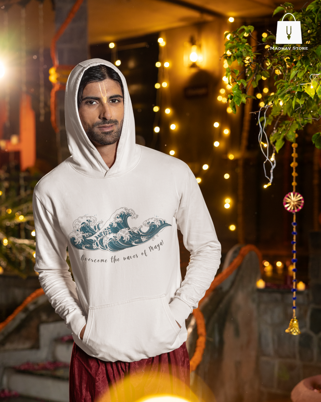 Overcome the waves of Maya!| Premium Cotton Hoodie for Men