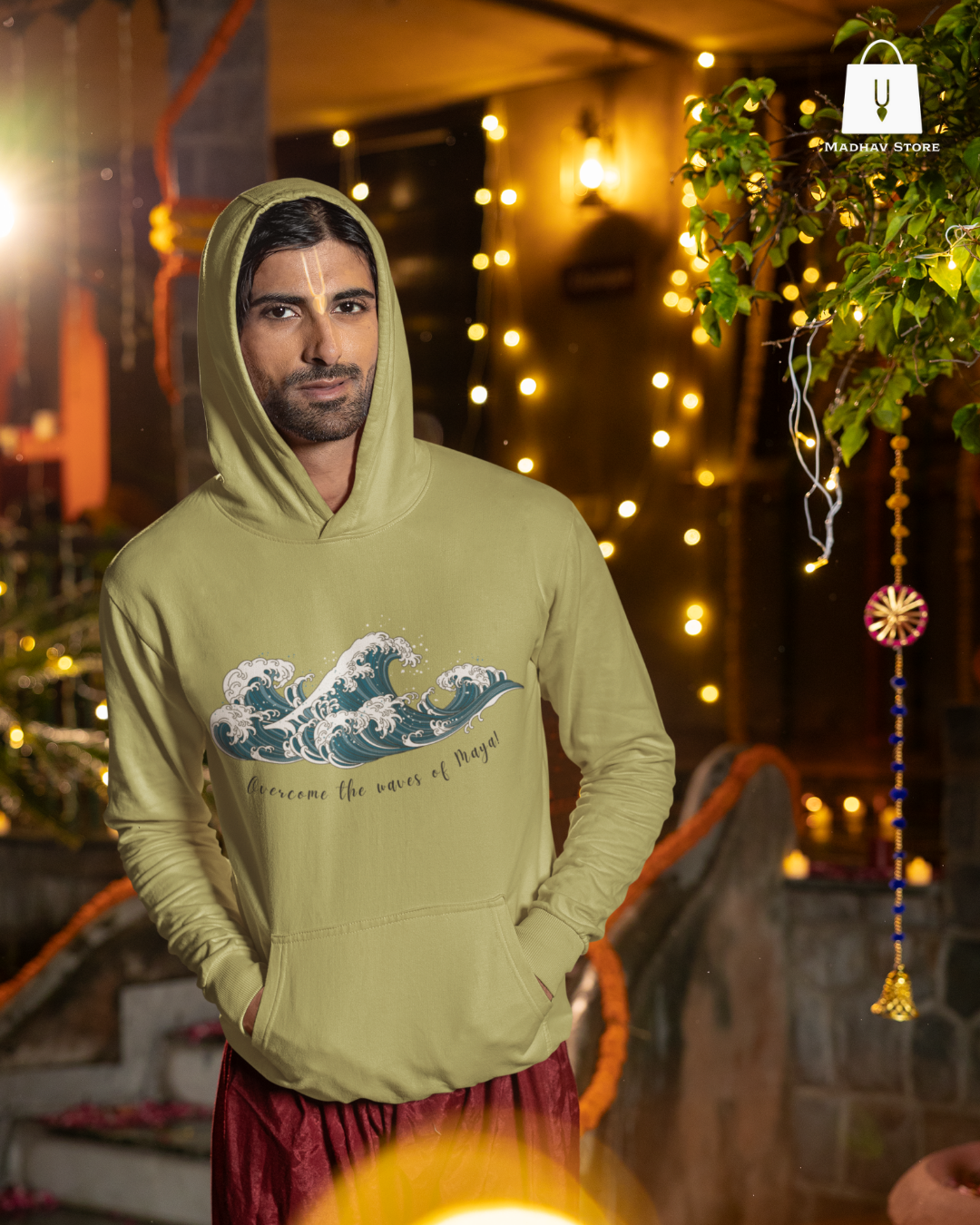 Overcome the waves of Maya!| Premium Cotton Hoodie for Men