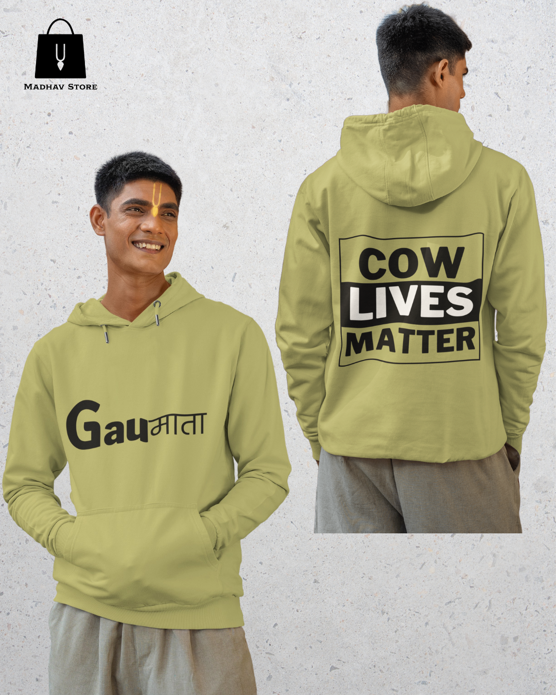 Gaumata & Cow Lives matter | Premium Cotton Hoodie for Men