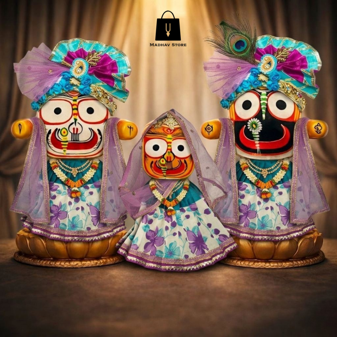 Neel Kamal Madhuri Poshak | Festival special Premium Summer Dress with Turbans and Chandrika for Jagannath Baladeva Subhadra