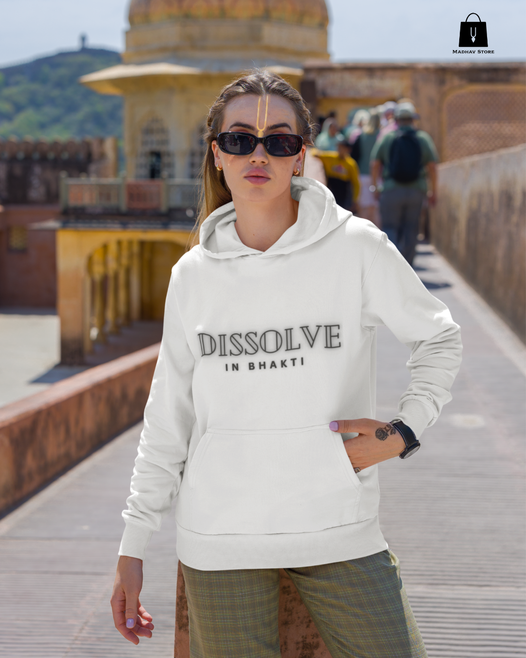 Dissolve In Bhakti | Premium Cotton Hoodie for women