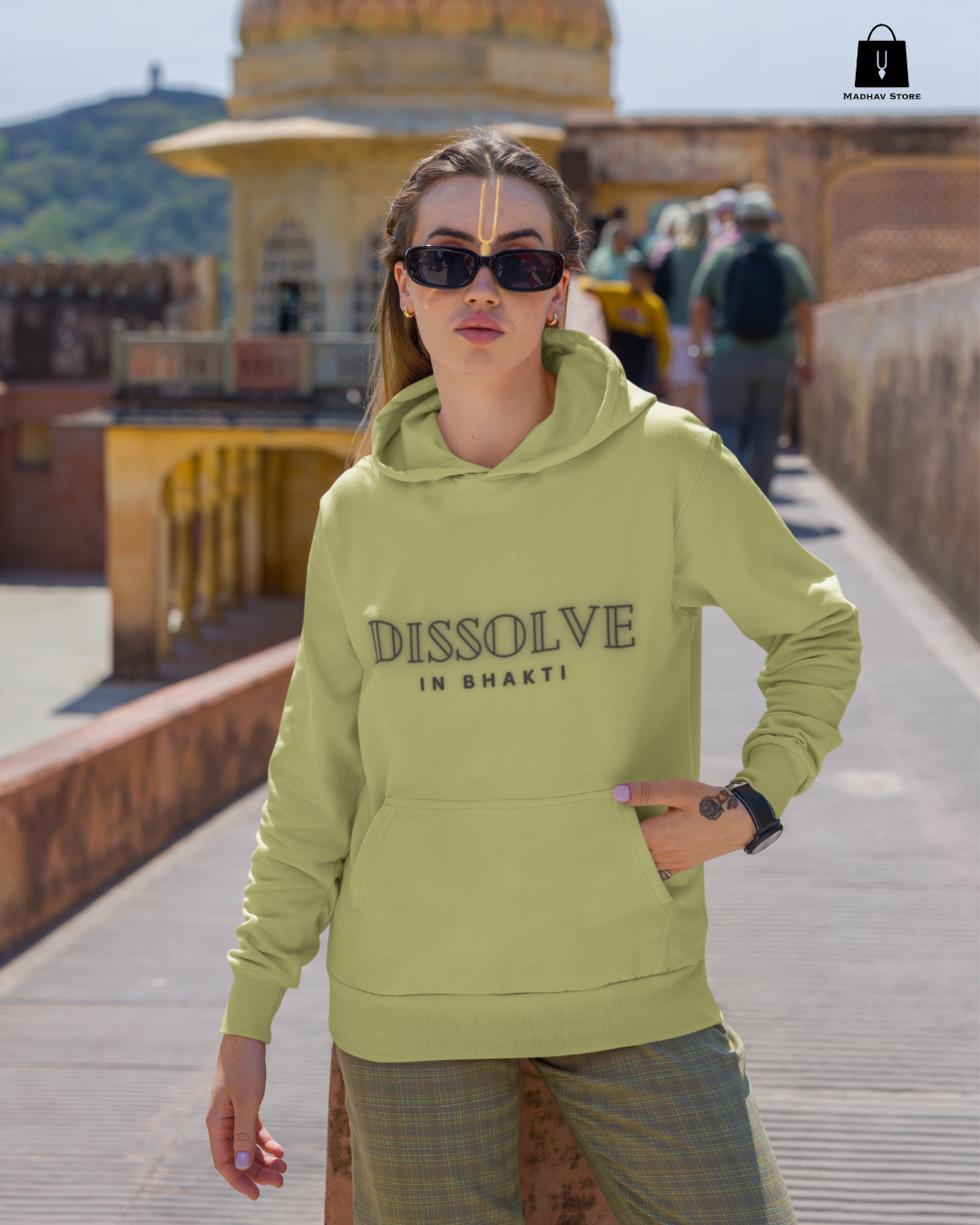 Dissolve In Bhakti | Premium Cotton Hoodie for women