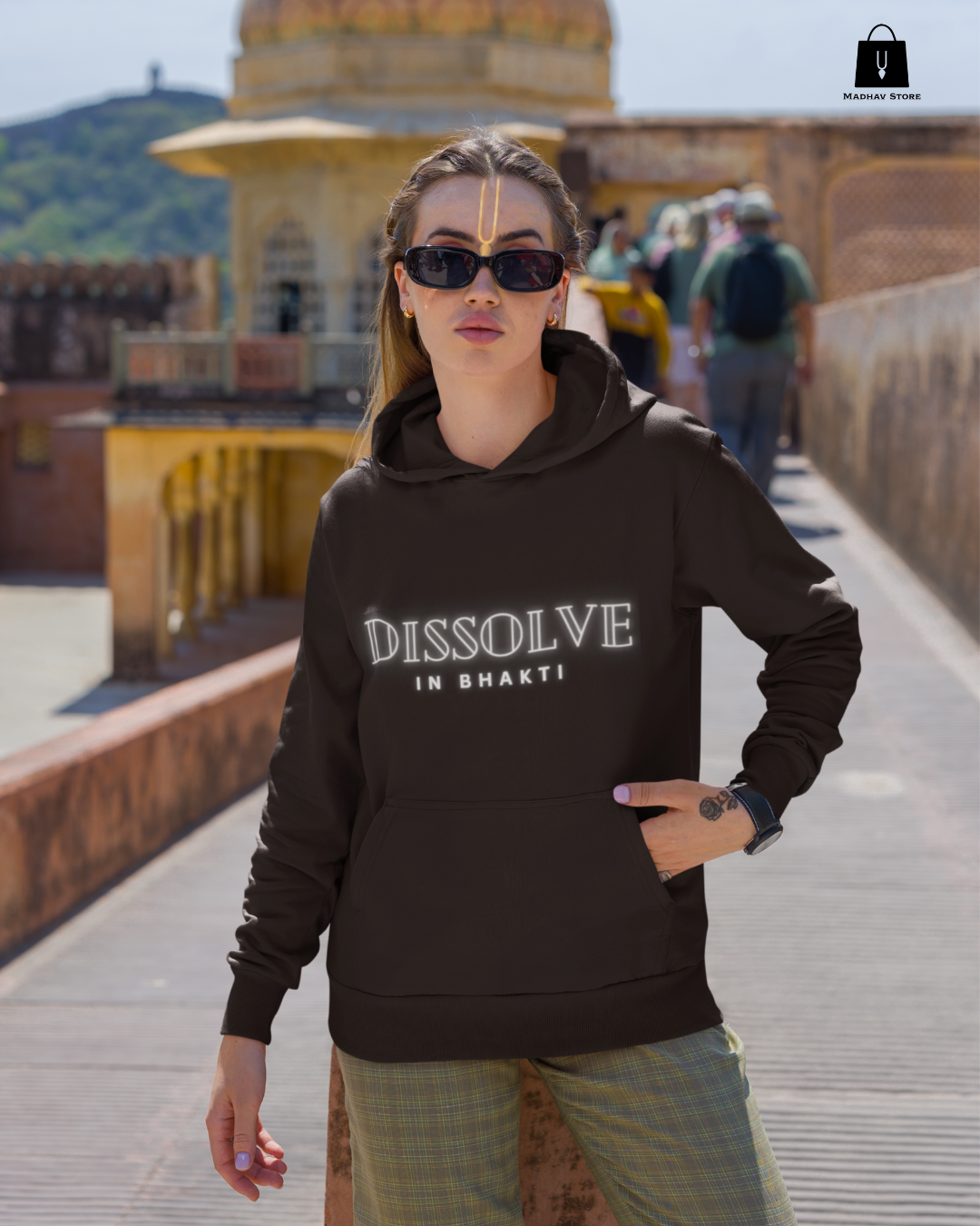 Dissolve In Bhakti | Premium Cotton Hoodie for women