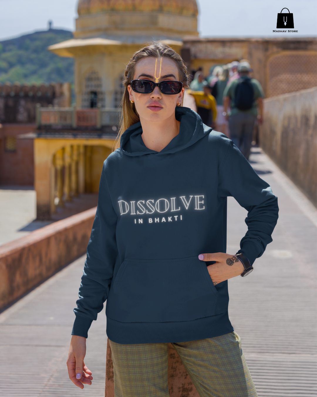 Dissolve In Bhakti | Premium Cotton Hoodie for women