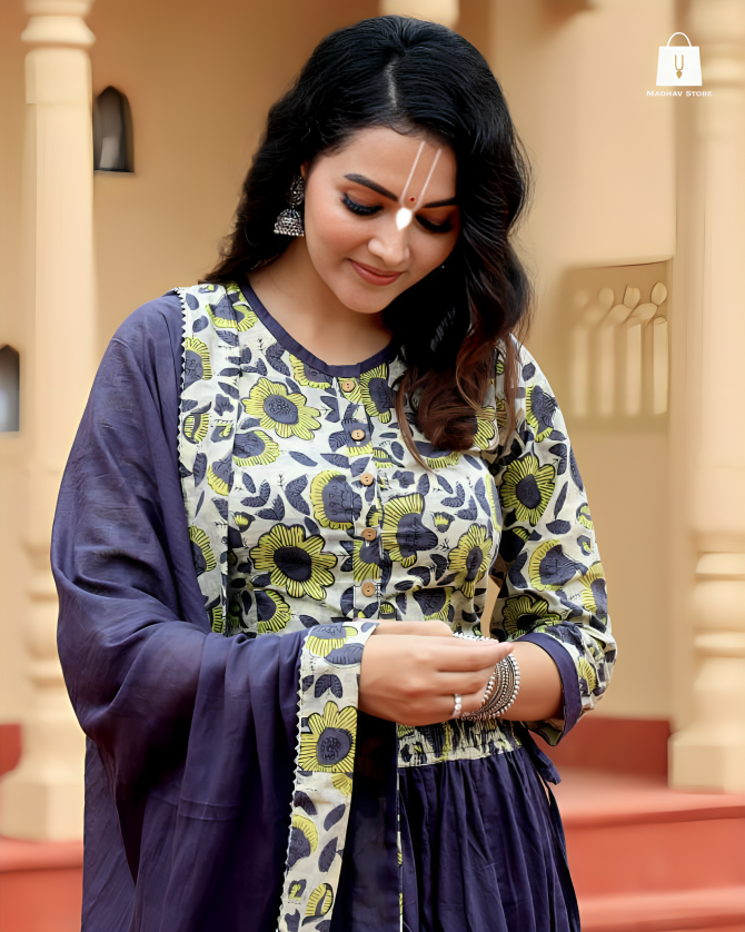 Brajeshvari Blue-green | Gopi dress collection