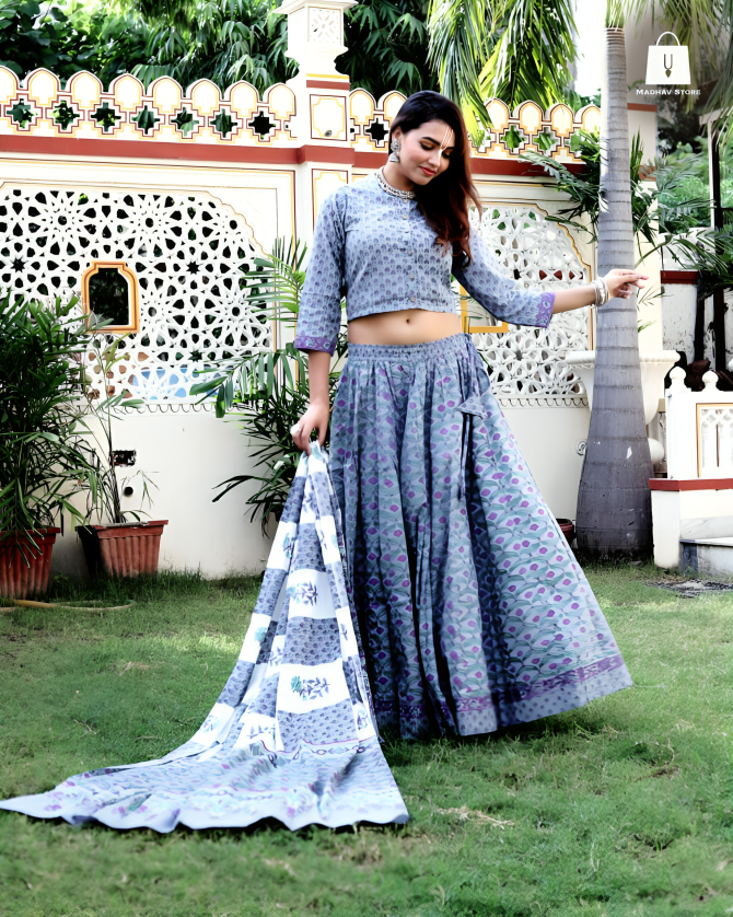 Gandharvika Grey-blue | Gopi dress collection