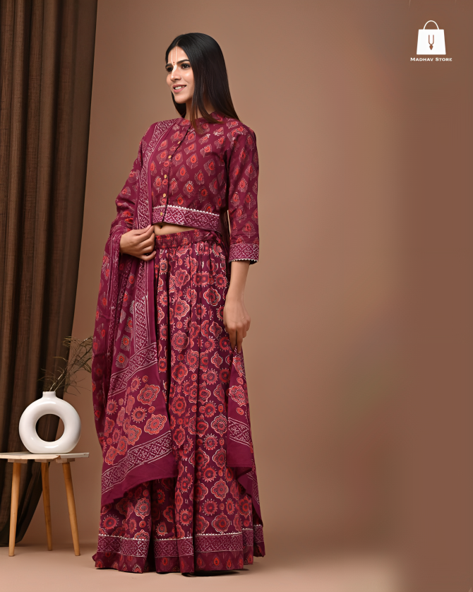 Madan-mohana maroon | Gopi dress collection
