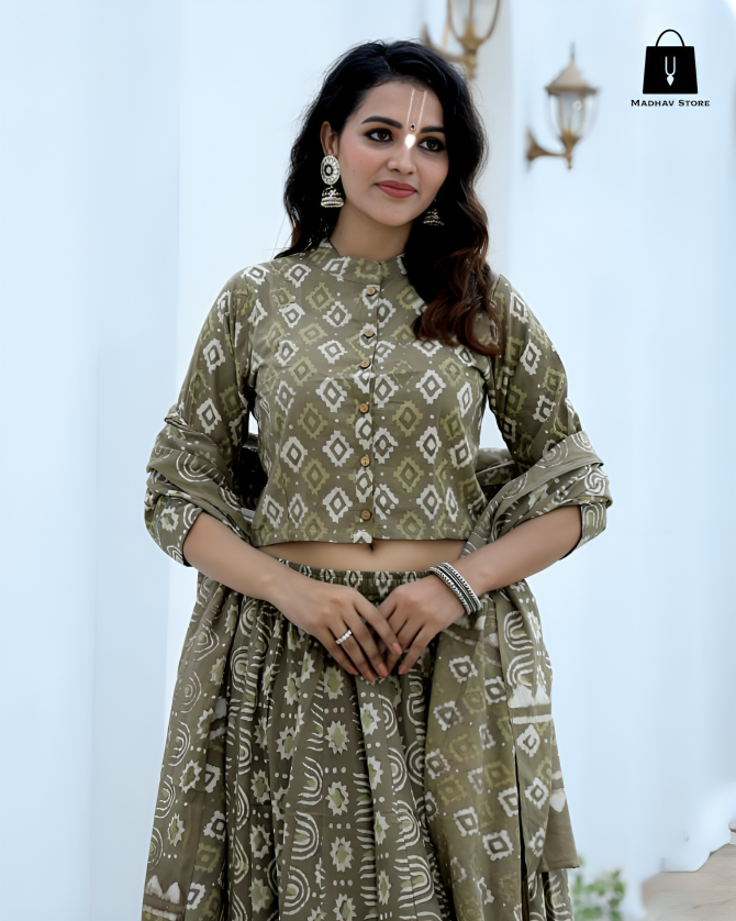 Shyamsundar sage olive | Gopi dress collection