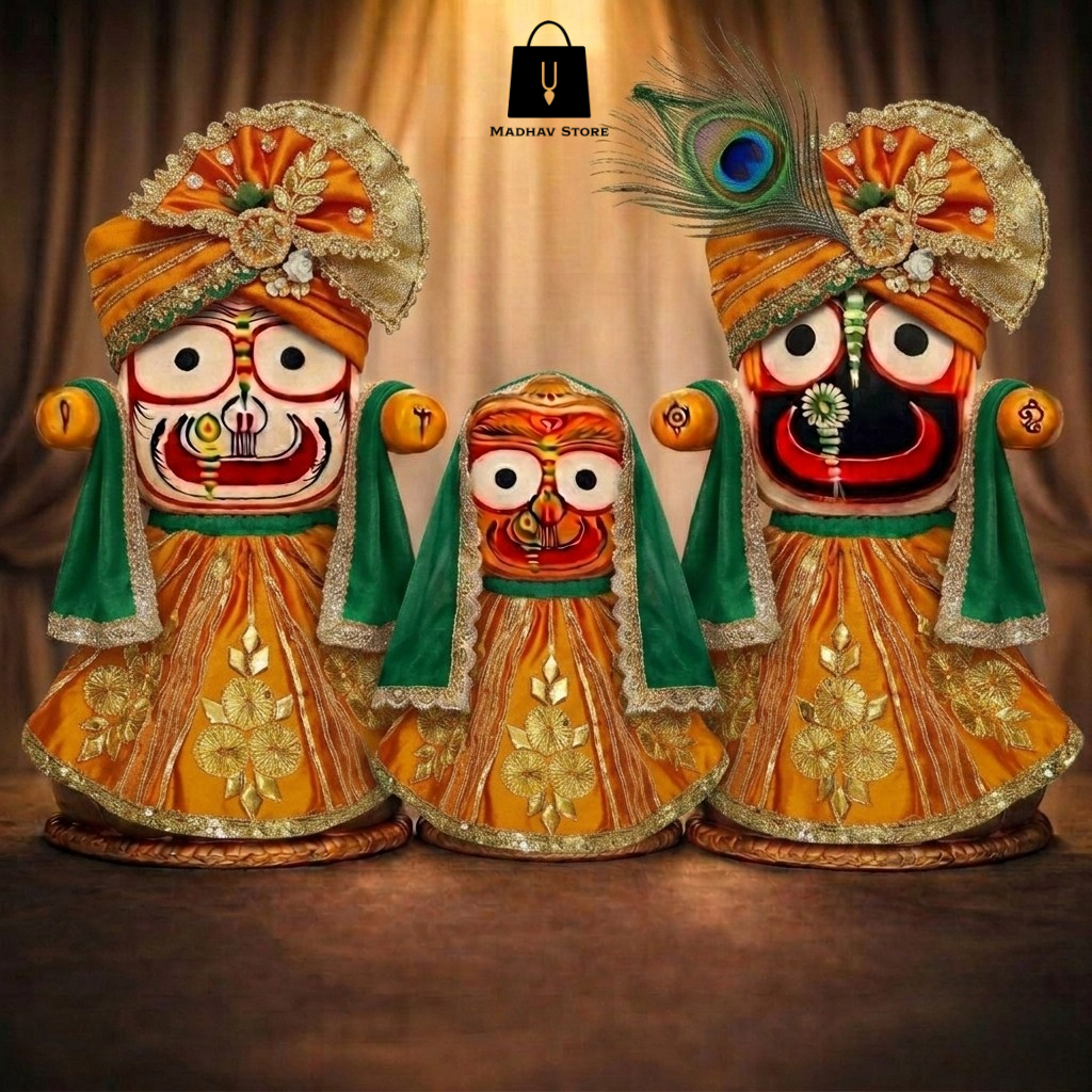Nandotsav Shringar | Janmashtami special Premium Dress with Turbans and Chandrika for Jagannath Baladeva Subhadra