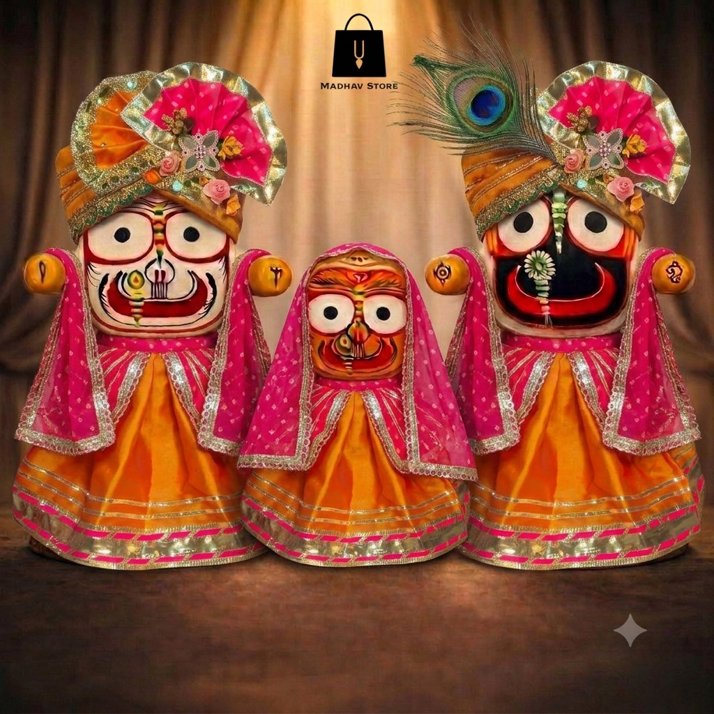 Nikunj Utsav | Janmashtami special Premium Dress with Turbans and Chandrika for Jagannath Baladeva Subhadra