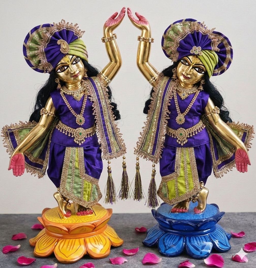 Gaura Nitai Raj Vilas | silk heavy dress for Gaura Nitai with heavy Pagdi