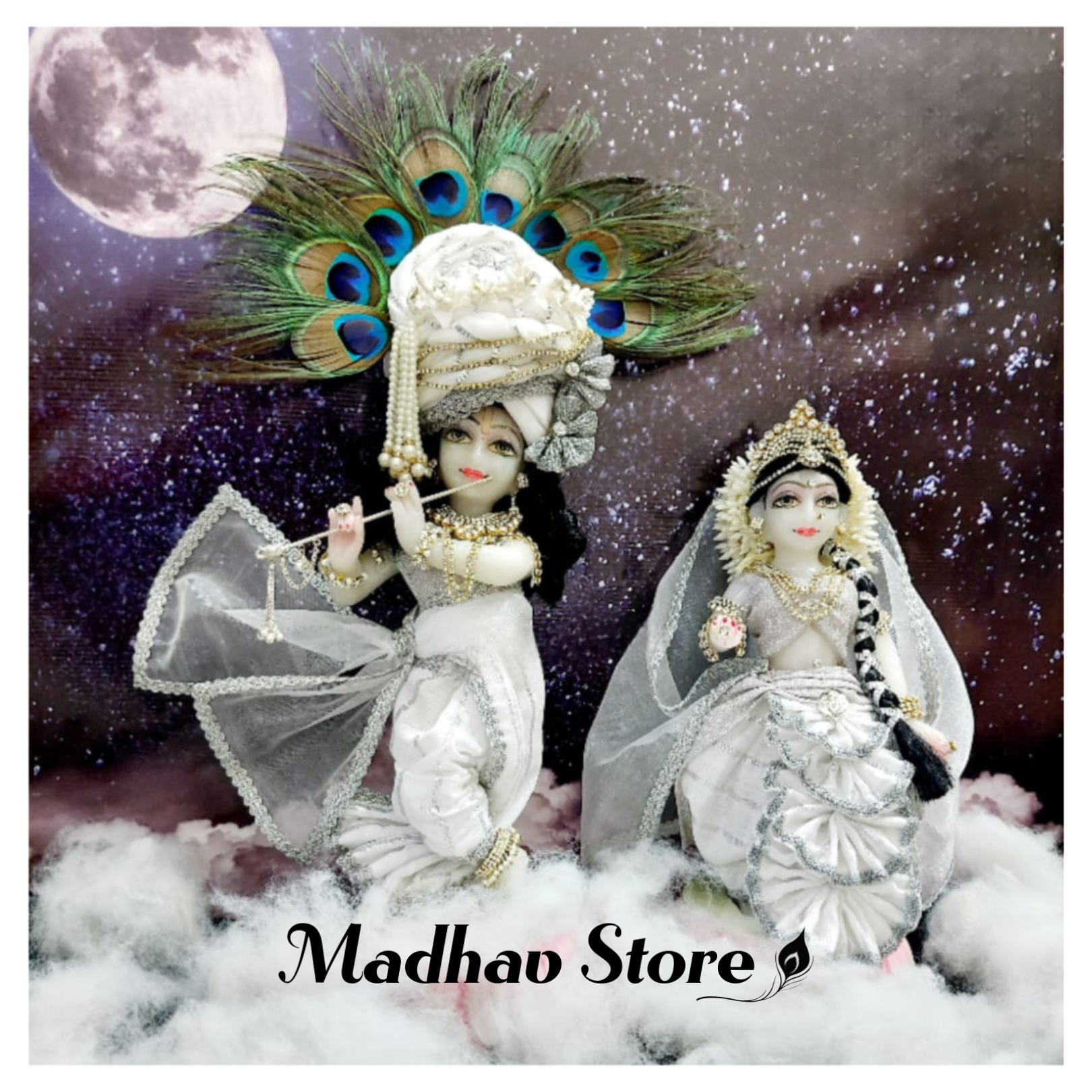 Sharad Purnima special Dress for Radha Krishna with Pagdi