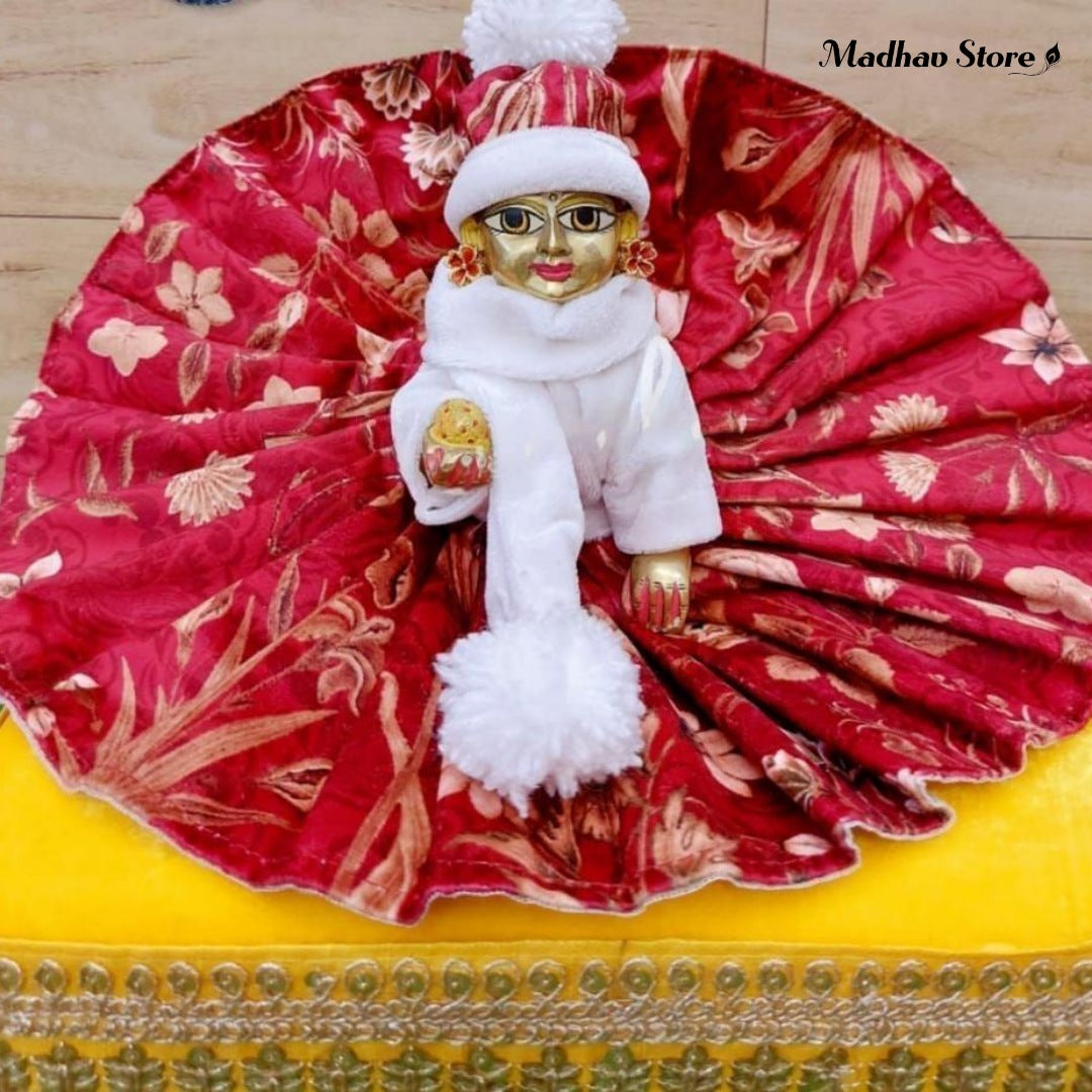 White & Red Winter Combo Laddu gopal