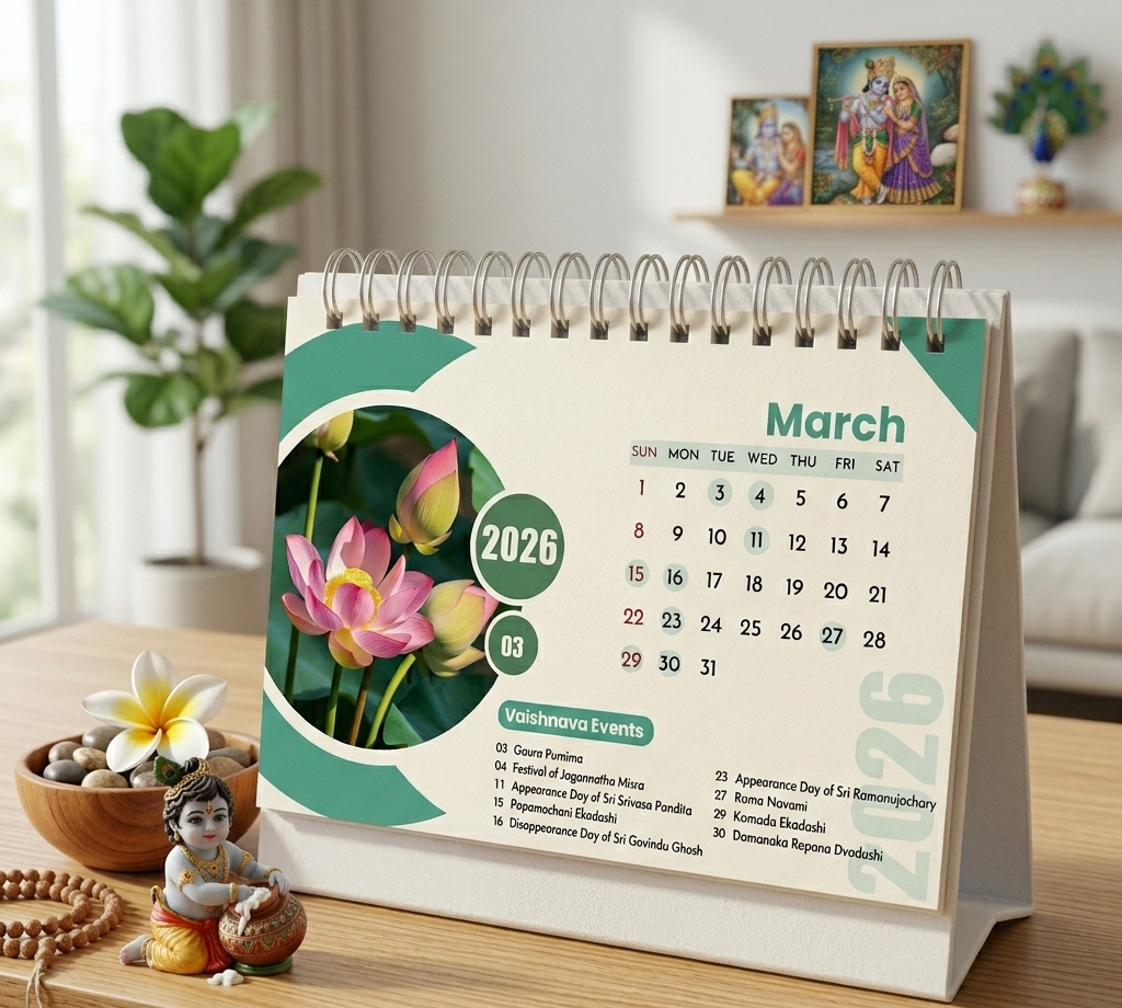 2026 Vaishnav Calendar starting from Gaura Purnima | Table/Desk Calendar