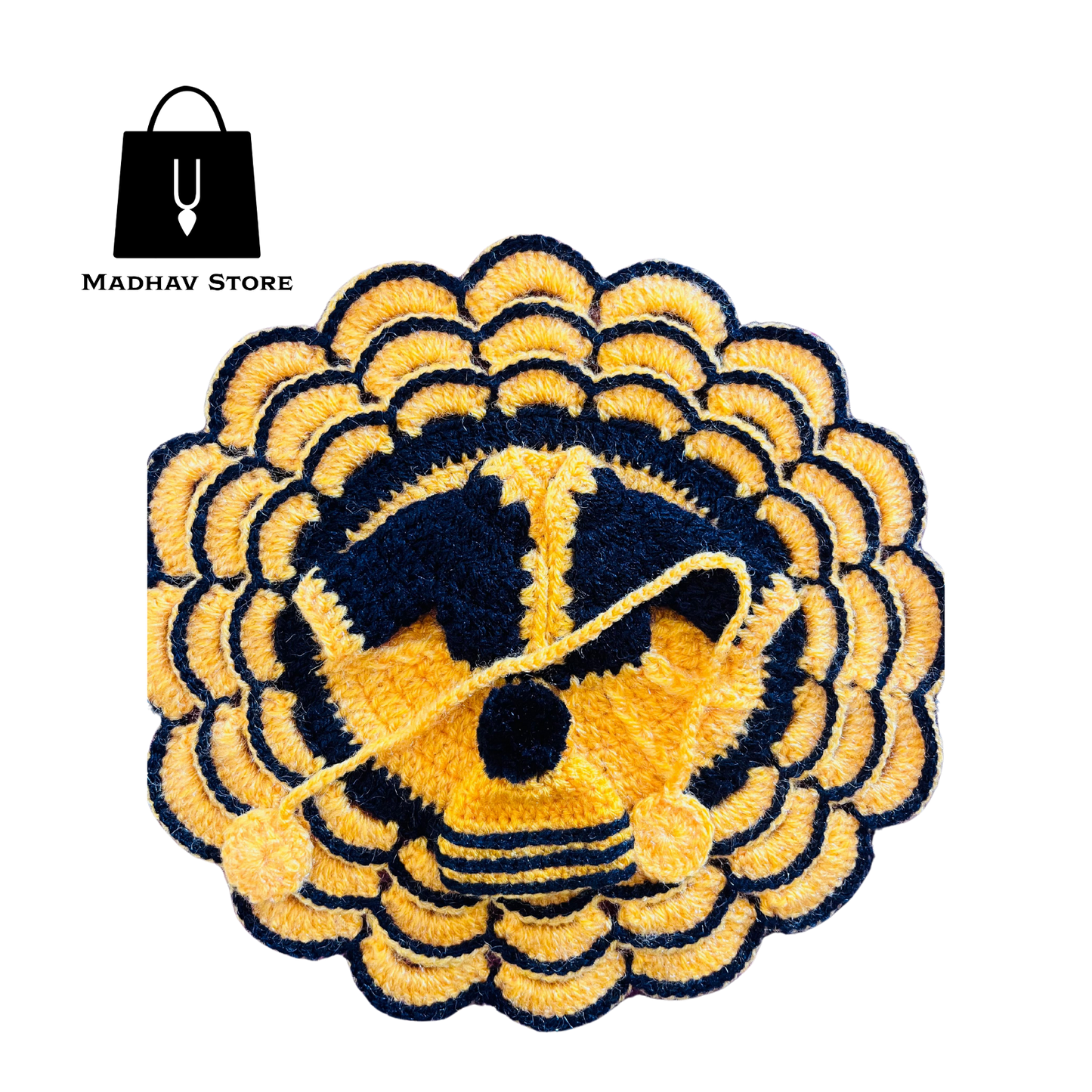 Yellow & Black Hand stitched woolen Winter Special Dress for Laddu gopal