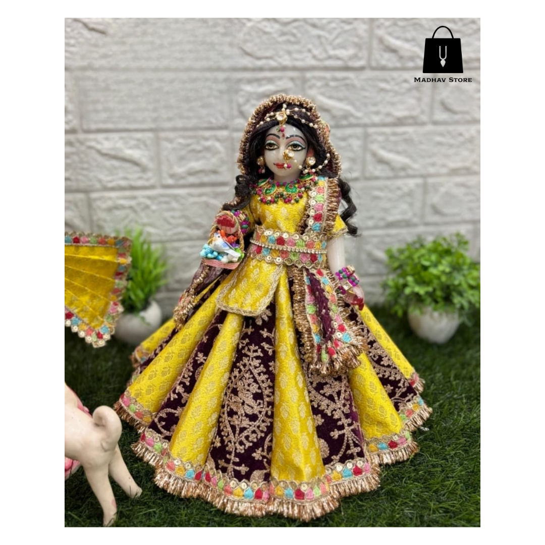Royal embroidery Janmashtami special heavy dress for Radha Krishna with heavy Pagdi