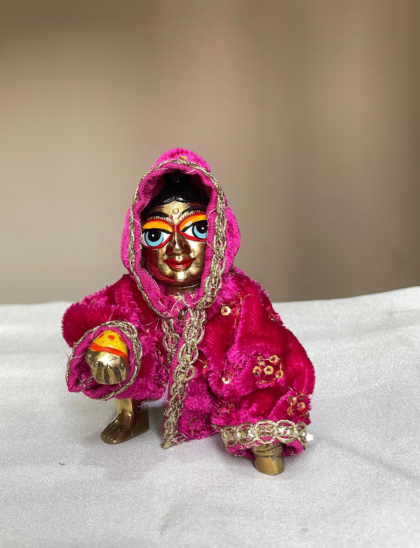 Sheetal Rakshak velvet with handwork poshak for Laddu Gopal