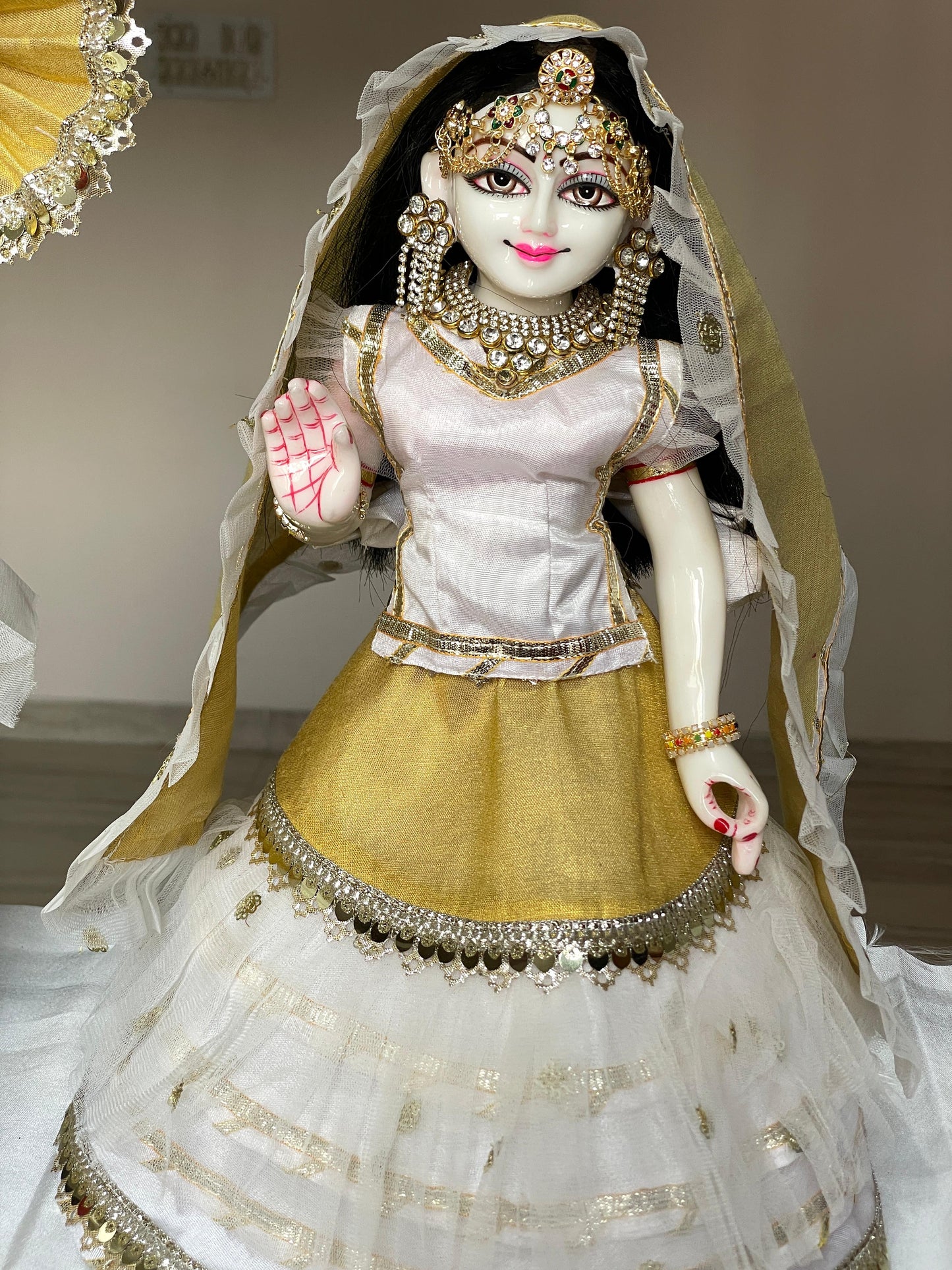 Aishwarya of Braj set | silk with golden brocade heavy dress for Radha Krishna with heavy Pagdi