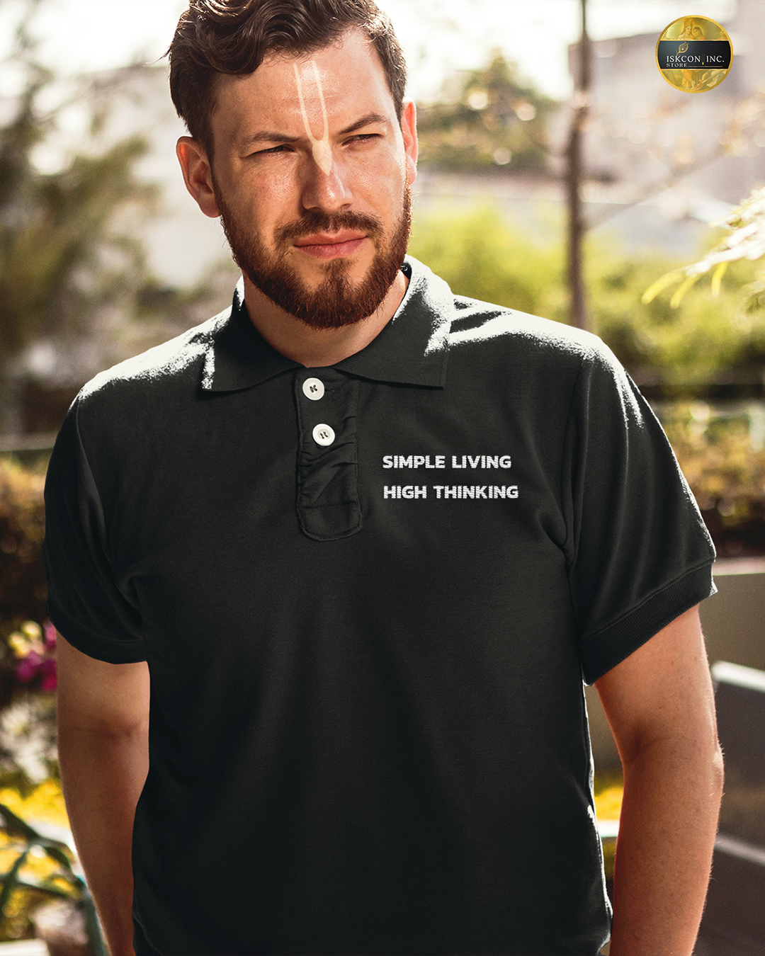 Simple Living High Thinking Polo Tshirt for Men