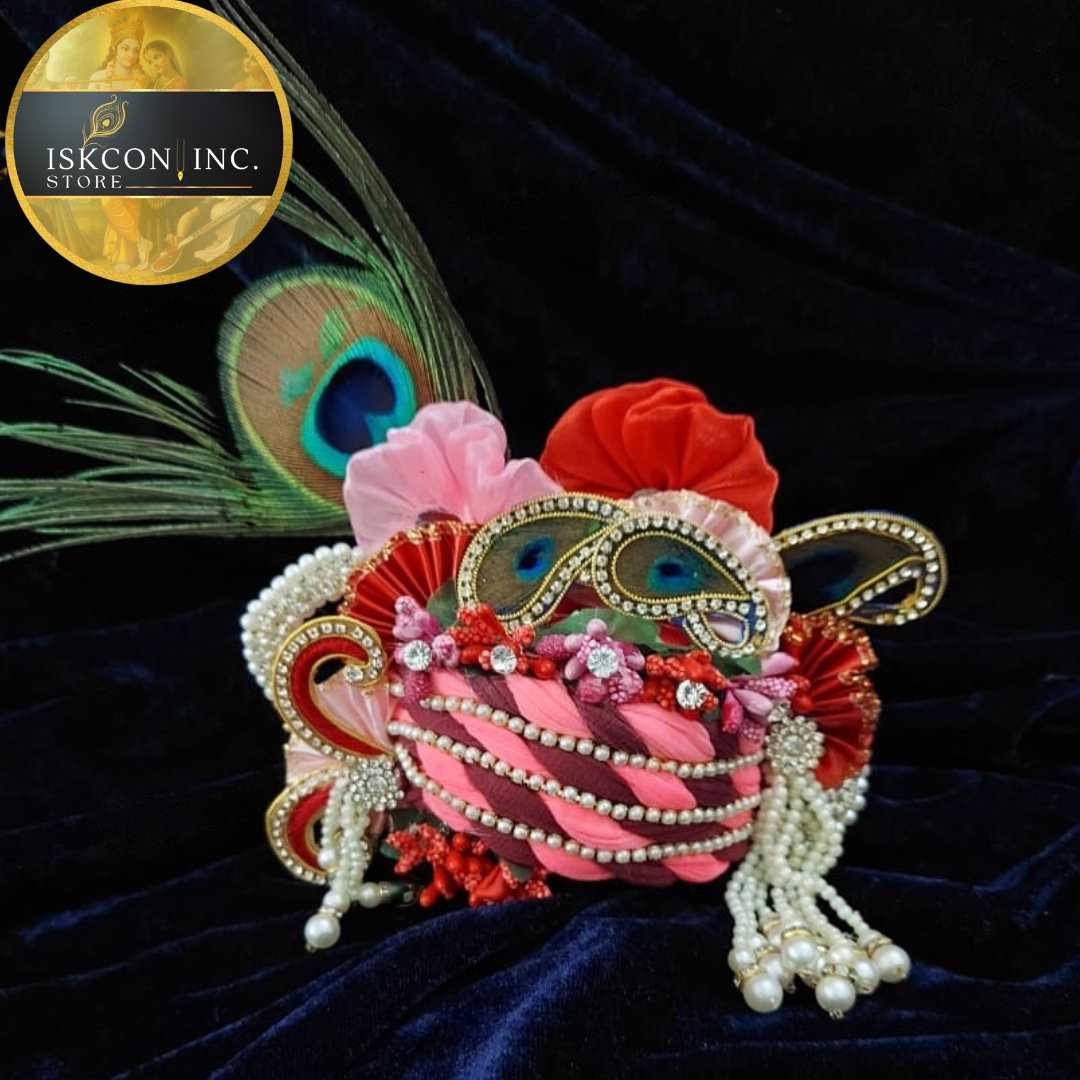 Pink & Mehroon Pagdi for Krishna