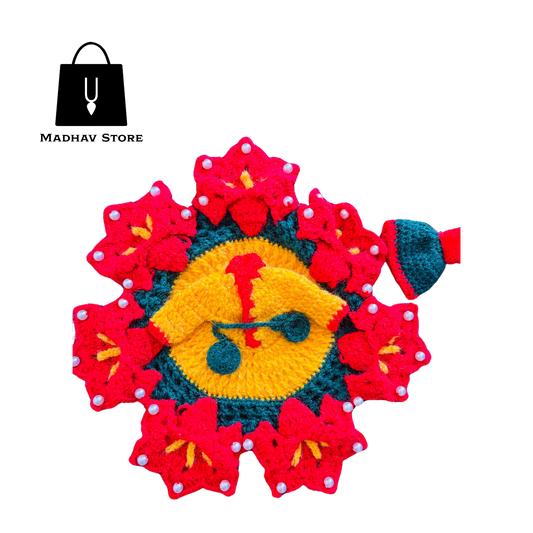 Star Multicolour Hand stitched woolen Winter Special Dress for Laddu gopal