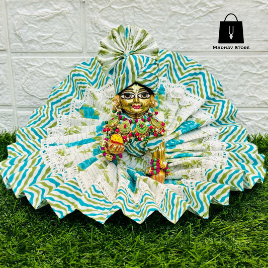 Blue & White Summer special Dress with Pagdi for Laddu Gopal