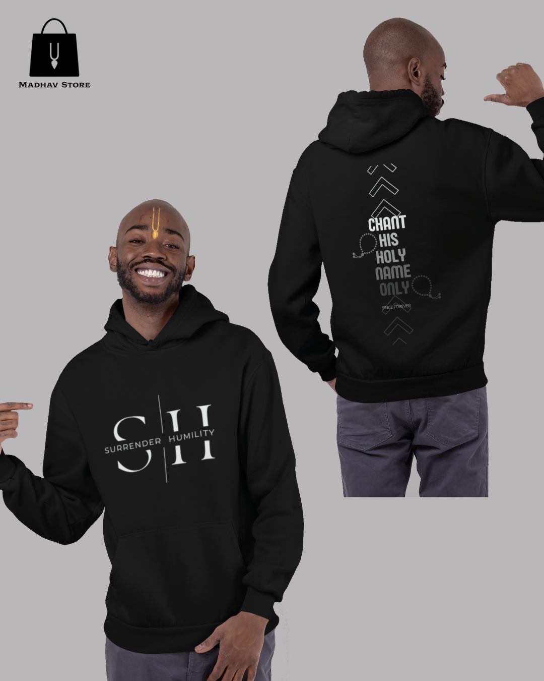 Surrender Humility & Chant his holy name only| Premium Cotton Hoodie for Men
