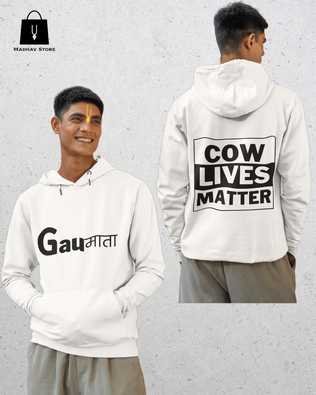 Gaumata & Cow Lives matter | Premium Cotton Hoodie for Men