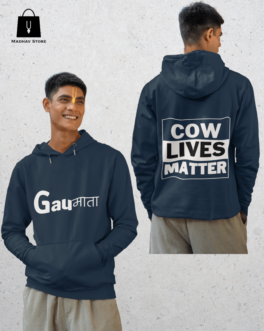 Gaumata & Cow Lives matter | Premium Cotton Hoodie for Men