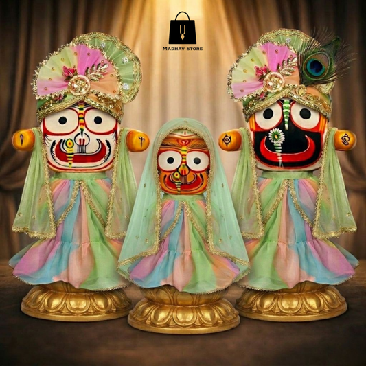 Ananda Vraja Pastel Poshak | Festival special Premium Summer Dress with Turbans and Chandrika for Jagannath Baladeva Subhadra