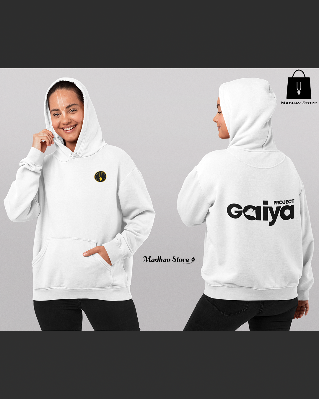 Project GAIYA X Madhav Store | Premium Merchandise Cotton Hoodie for women