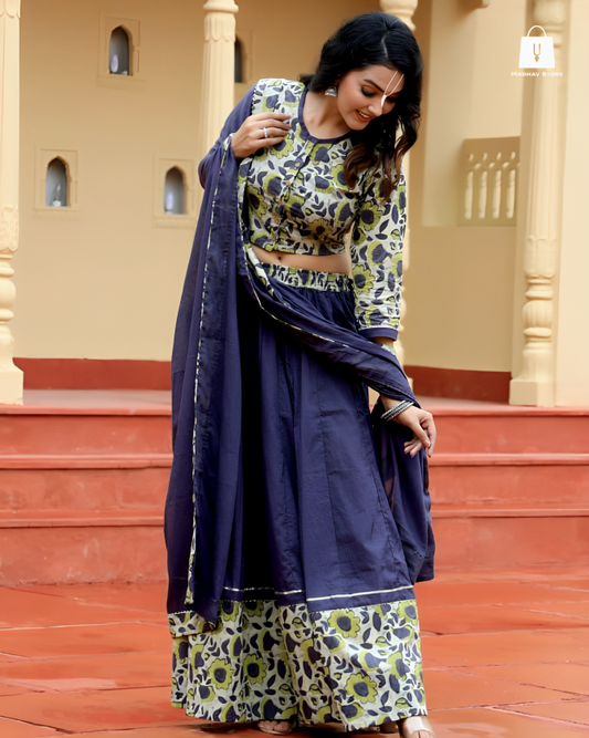 Brajeshvari Blue-green | Gopi dress collection
