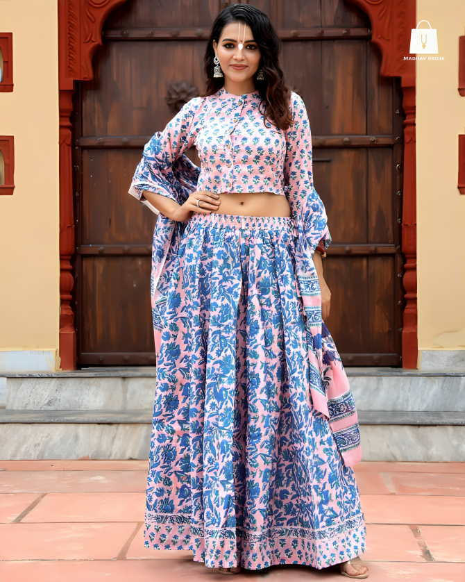 Bhavatarini Blue-peach | Gopi dress collection