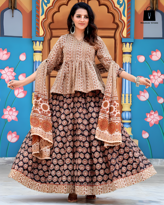 Brajendra-nandan Brown | Gopi dress collection