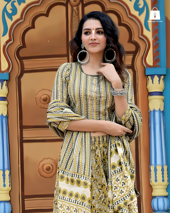 Ojasvi olive mustard| Gopi dress collection