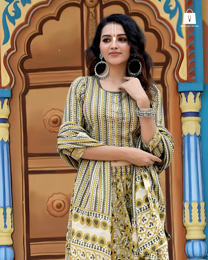 Ojasvi olive mustard| Gopi dress collection