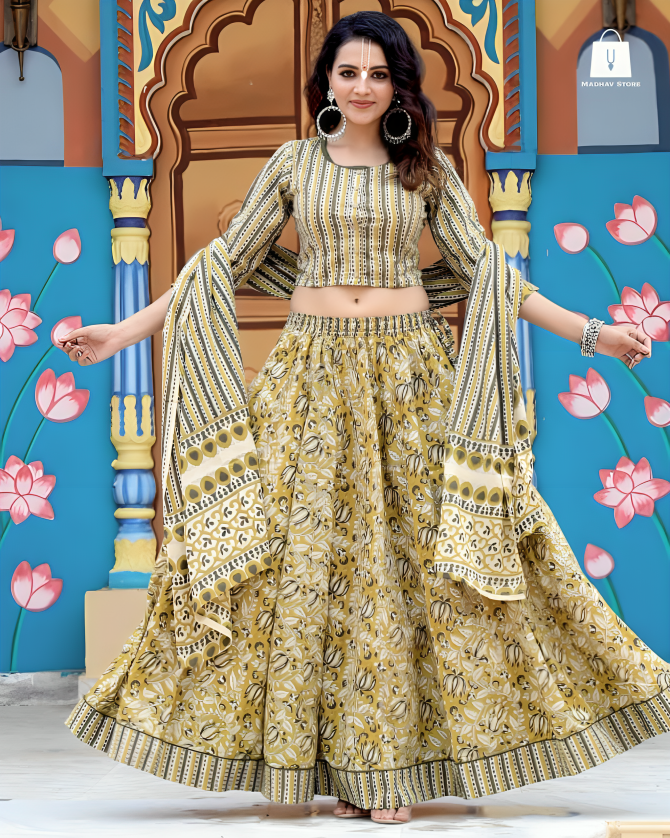 Ojasvi olive mustard| Gopi dress collection