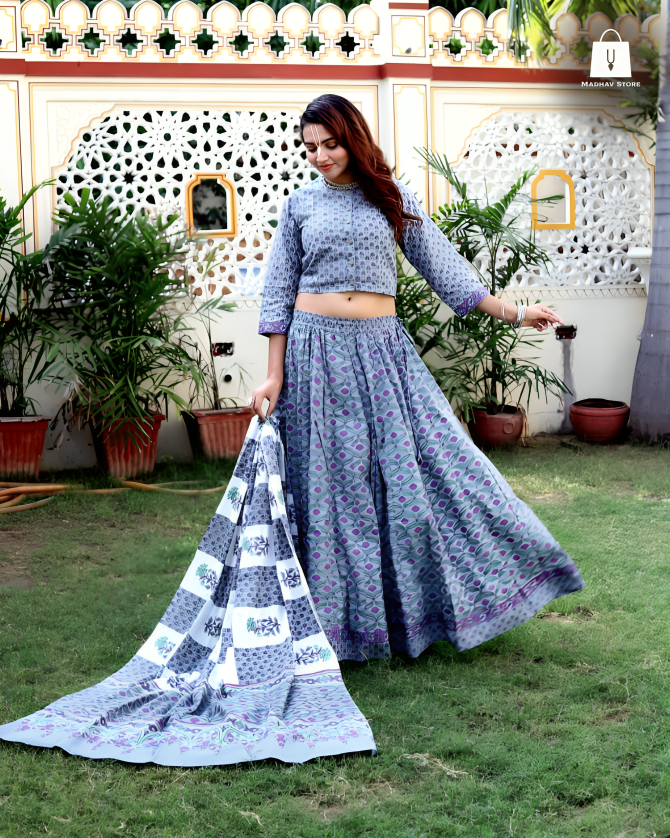 Gandharvika Grey-blue | Gopi dress collection