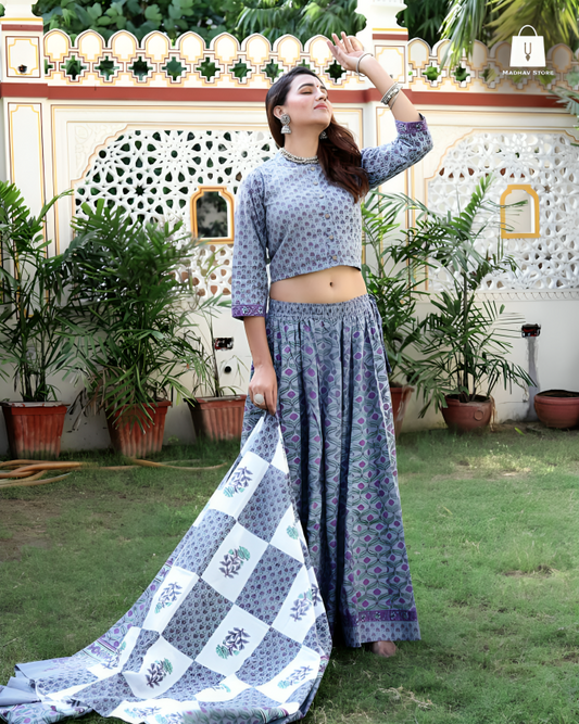 Gandharvika Grey-blue | Gopi dress collection