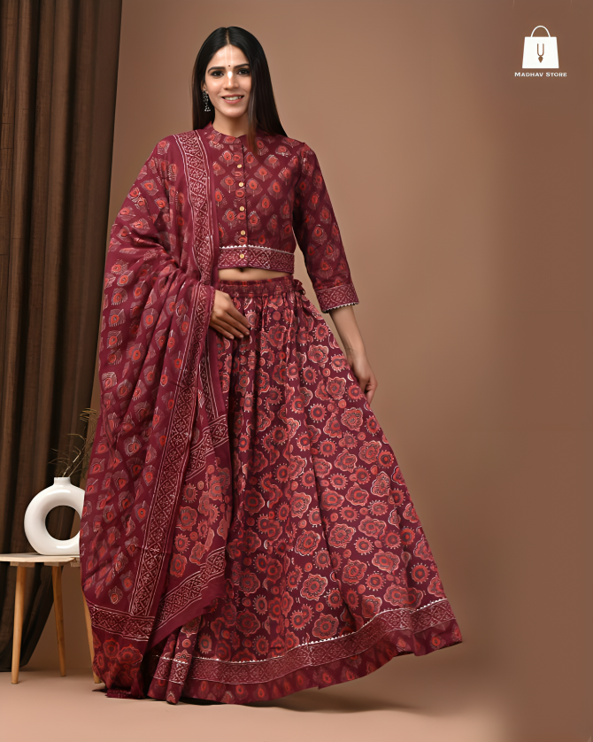 Madan-mohana maroon | Gopi dress collection