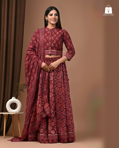 Madan-mohana maroon | Gopi dress collection